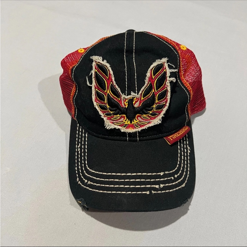 General Motors Mens Black Poniac Fire Bird Rare Snapback Trucker Hat Cap OSFM